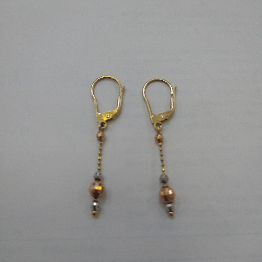 ARETES PAR ORO COMBINADO 14 K 2,40 GRMS (SEMINUEVO)
