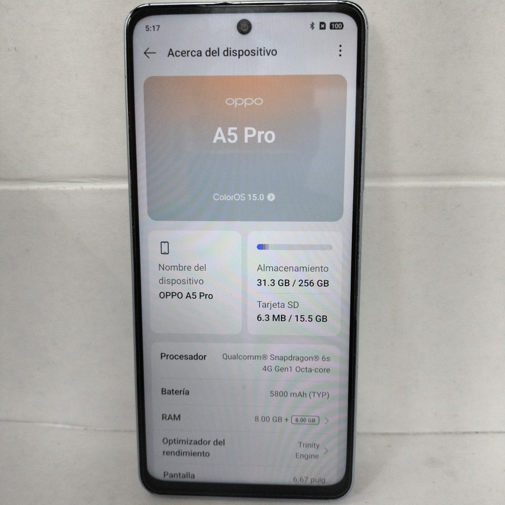 CELULAR OPPO  A5 PRO CPH2711 (2025) 256 GB 8 GB RAM (SEMINUEVO)