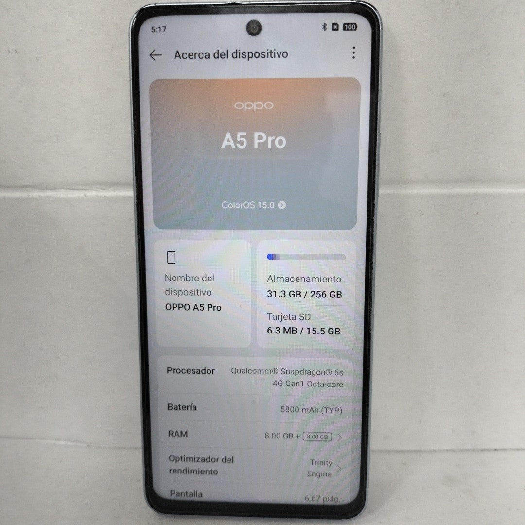 CELULAR OPPO  A5 PRO CPH2711 (2025) 256 GB 8 GB RAM (SEMINUEVO)