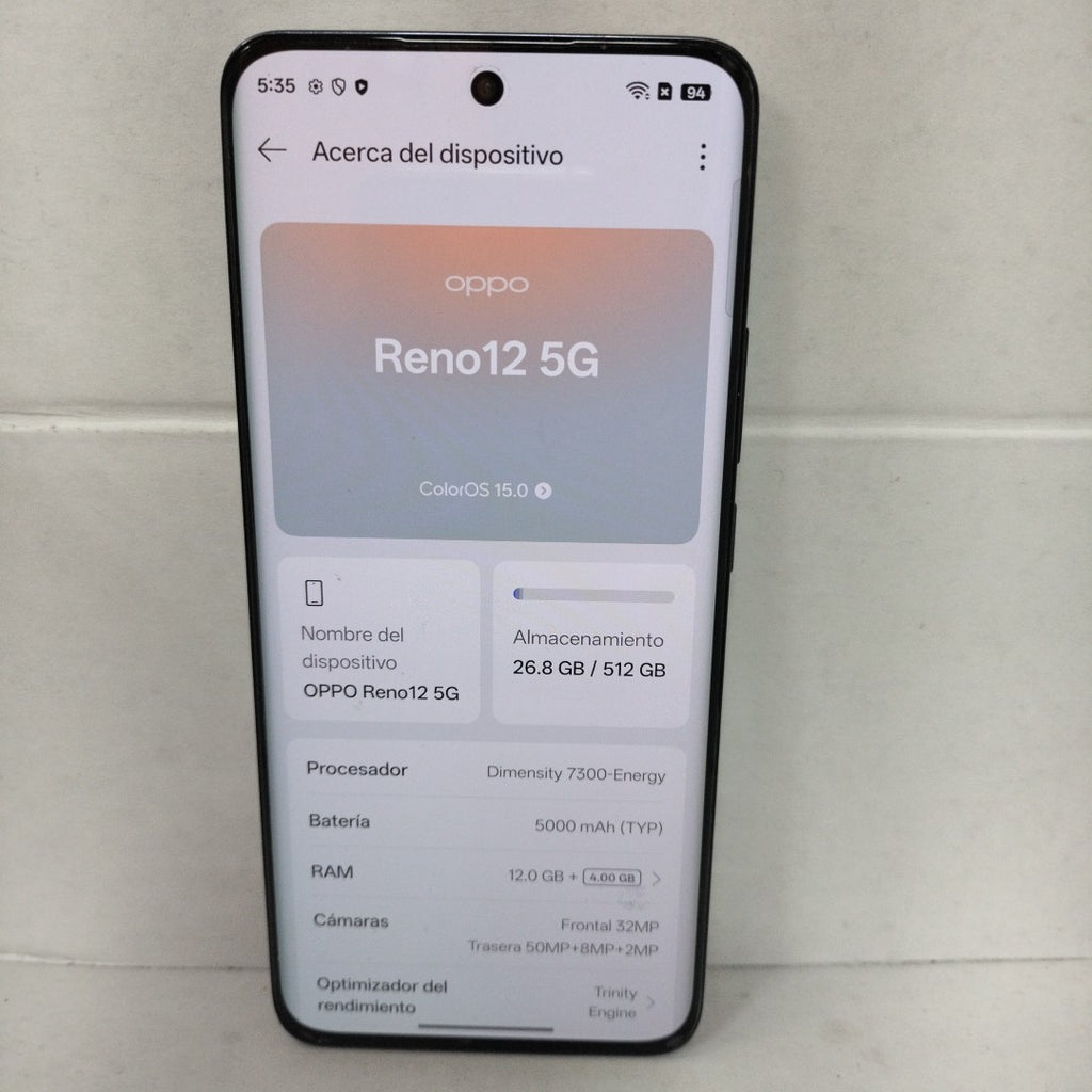 CELULAR OPPO   RENO12 5G CPH2625 (2024) 512 GB 12 GB RAM (SEMINUEVO)