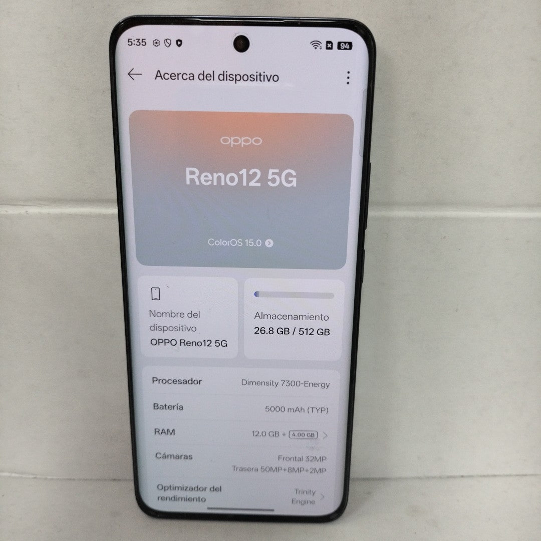 CELULAR OPPO   RENO12 5G CPH2625 (2024) 512 GB 12 GB RAM (SEMINUEVO)