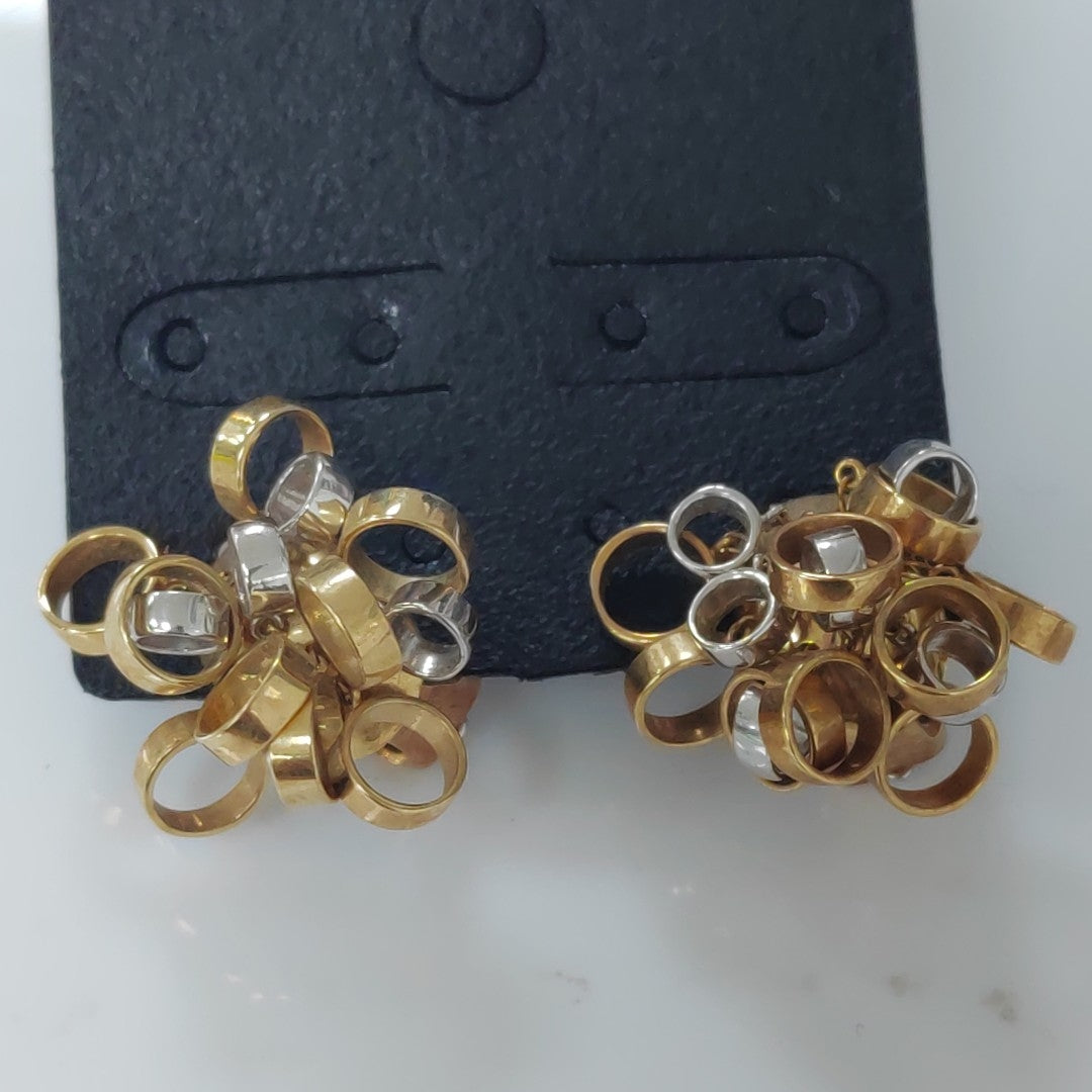 ARETES PAR ORO COMBINADO 14 K 8.7 GRMS (SEMINUEVO)