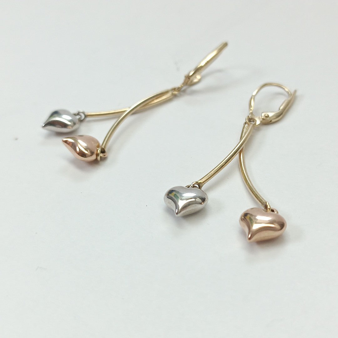 ARETES PAR ORO COMBINADO 14 K 3.1 GRMS (SEMINUEVO)