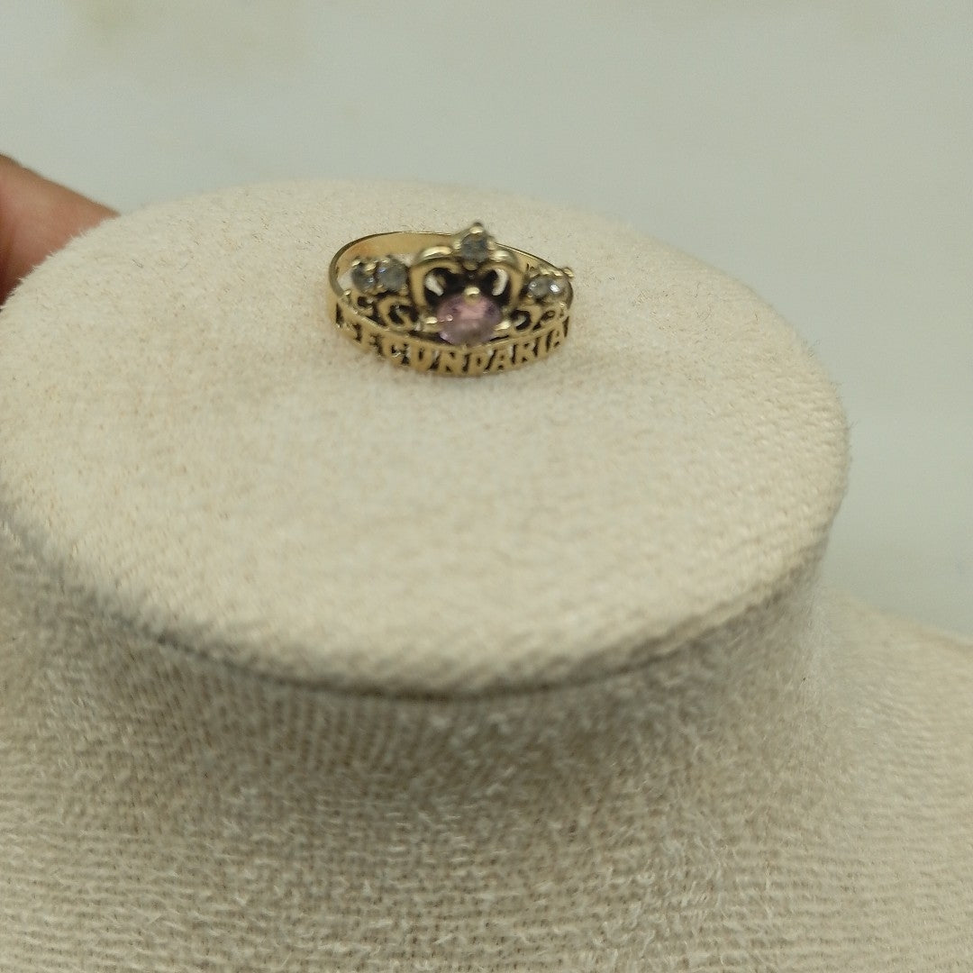 ANILLO DE GRADUACIÓN ORO 10 K 1.7 GRMS (SEMINUEVO)