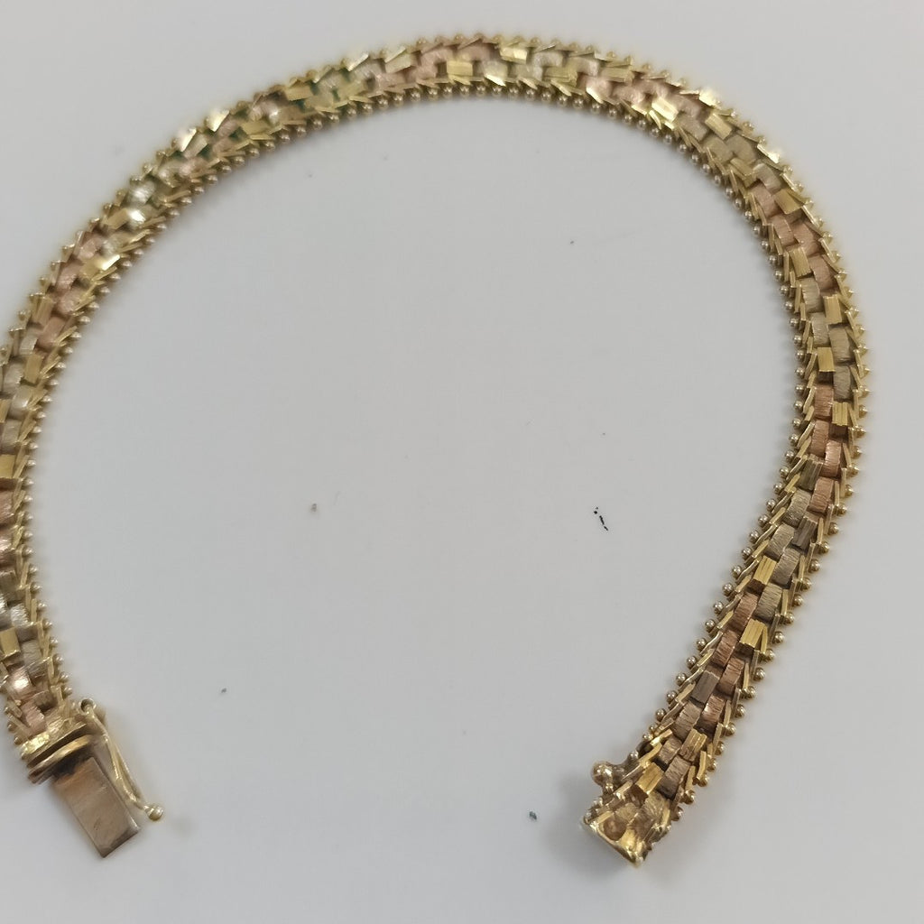 PULSERA ORO COMBINADO 10 K 11.6 GRMS (SEMINUEVO)