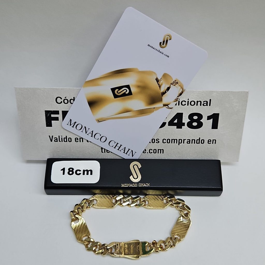 PULSERA MONACO ORO 10K 8.1 (NUEVO)