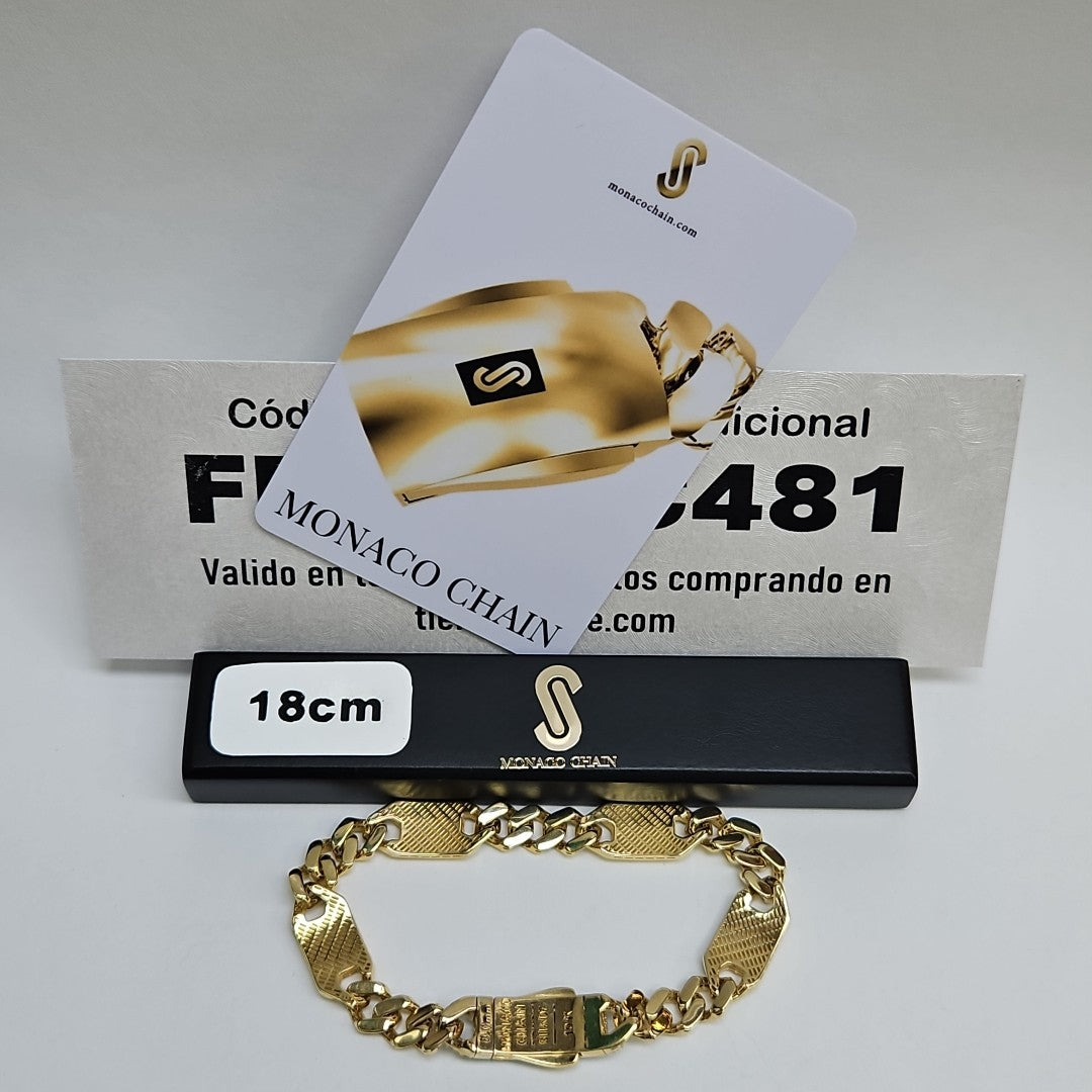 PULSERA MONACO ORO 10K 8.1 (NUEVO)
