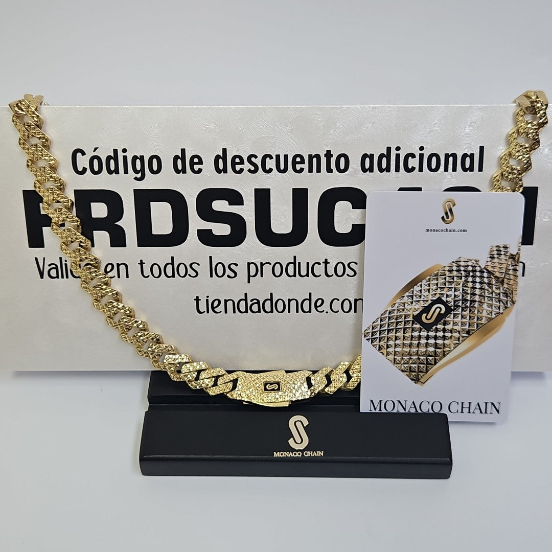 CADENA MONACO ORO 10K 38 (NUEVO)