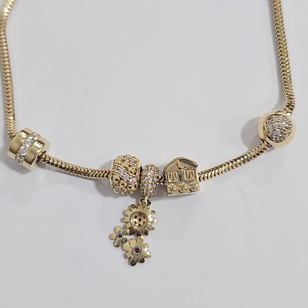 PULSERA CHARM ORO 14K 8.5 (NUEVO)