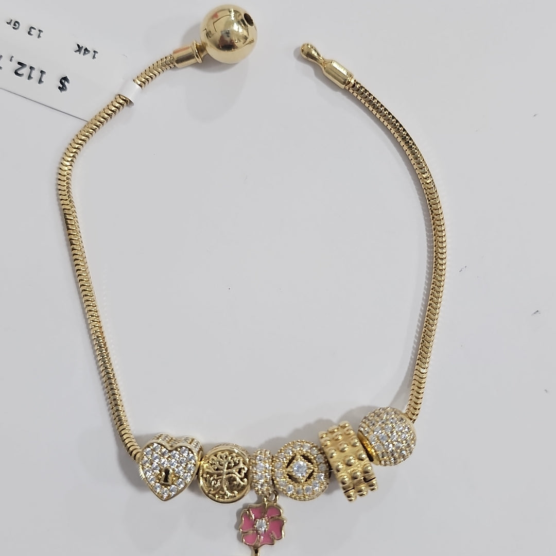 PULSERA CHARM ORO 14K 13 (NUEVO)