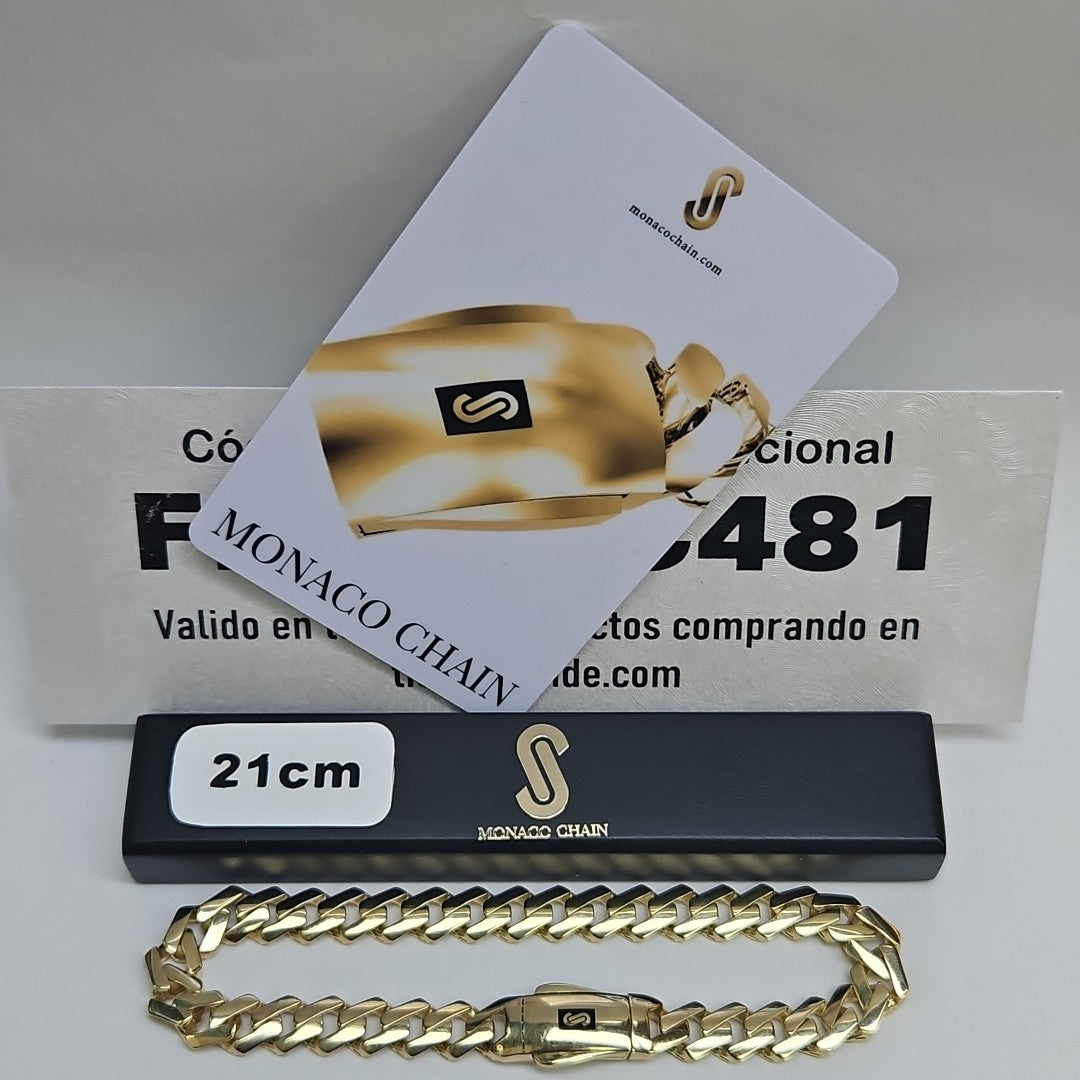PULSERA CABALLERO MONACO ORO 14K 10.7 (NUEVO)