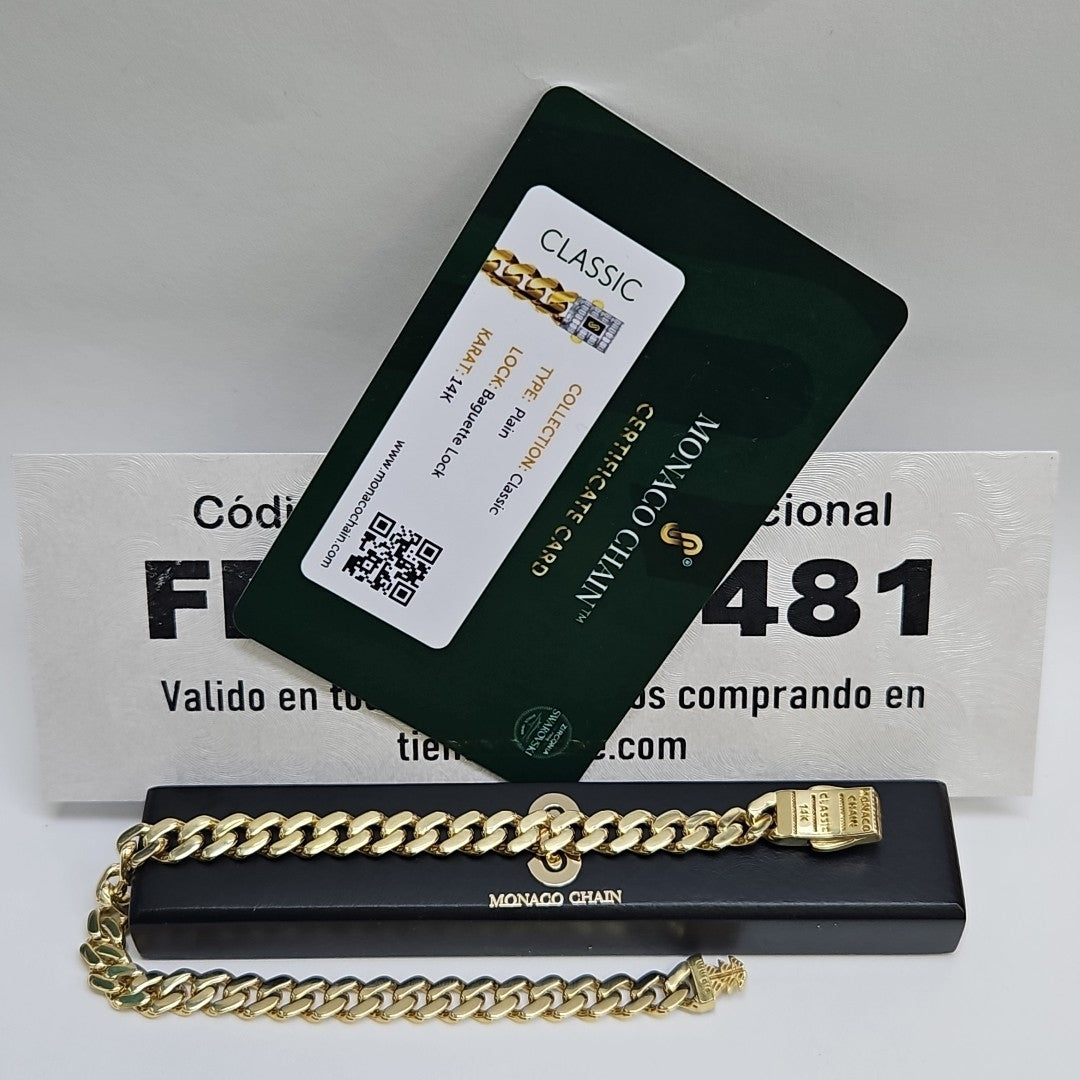 PULSERA CABALLERO MONACO ORO 14K 8.1 (NUEVO)