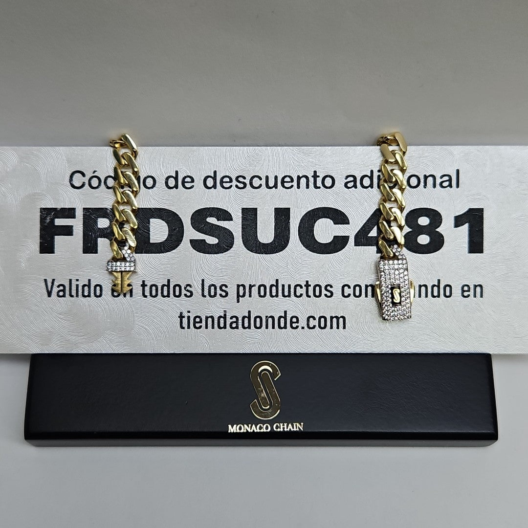 PULSERA CABALLERO MONACO ORO 14K 7.8 (NUEVO)