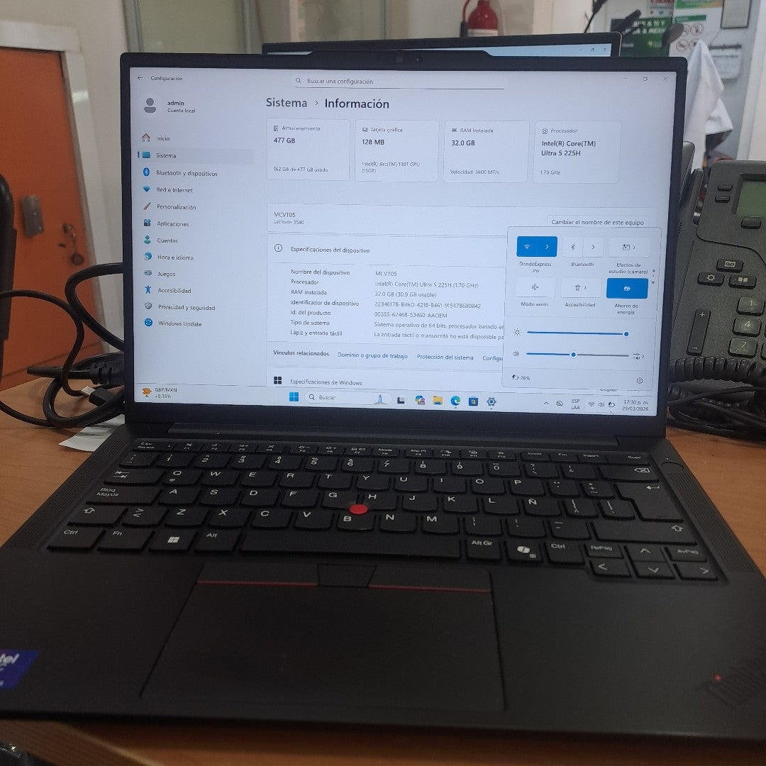 LAPTOP LENOVO THINKPAD E14 GEN 7 (2025) 512 GB SSD 32 GB RAM (SEMINUEVO)