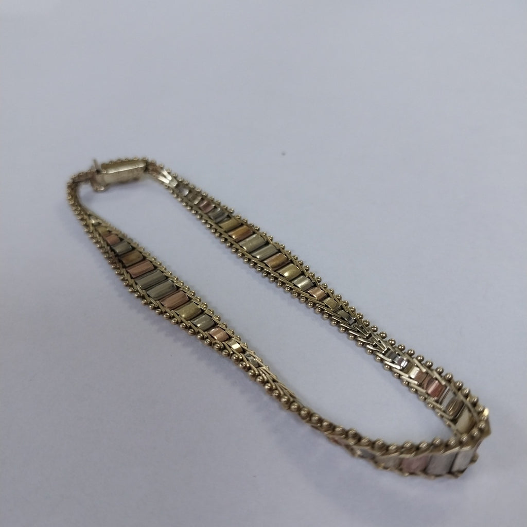 PULSERA ORO COMBINADO 10 K 8.7 GRMS (SEMINUEVO)