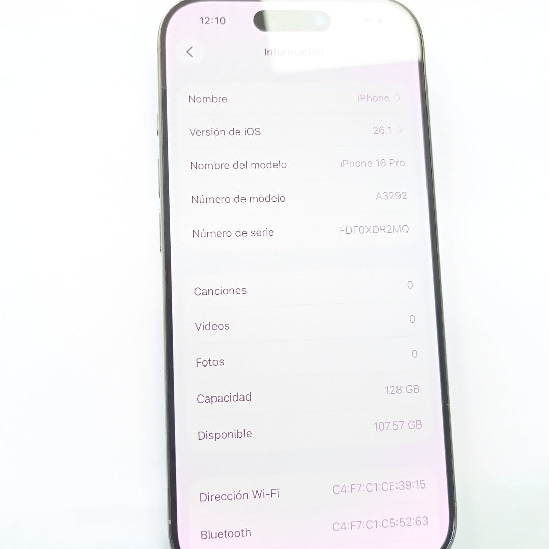 CELULAR APPLE IPHONE 16 PRO A3292 (2024) 128 GB 8 GB RAM (SEMINUEVO)