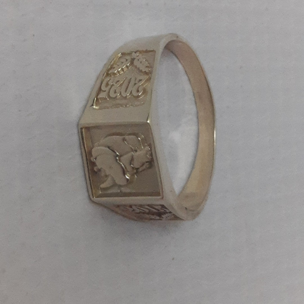 ANILLO, ANILLO CONMEMORATIVO ORO 10 K 7.3 GRMS (SEMINUEVO)