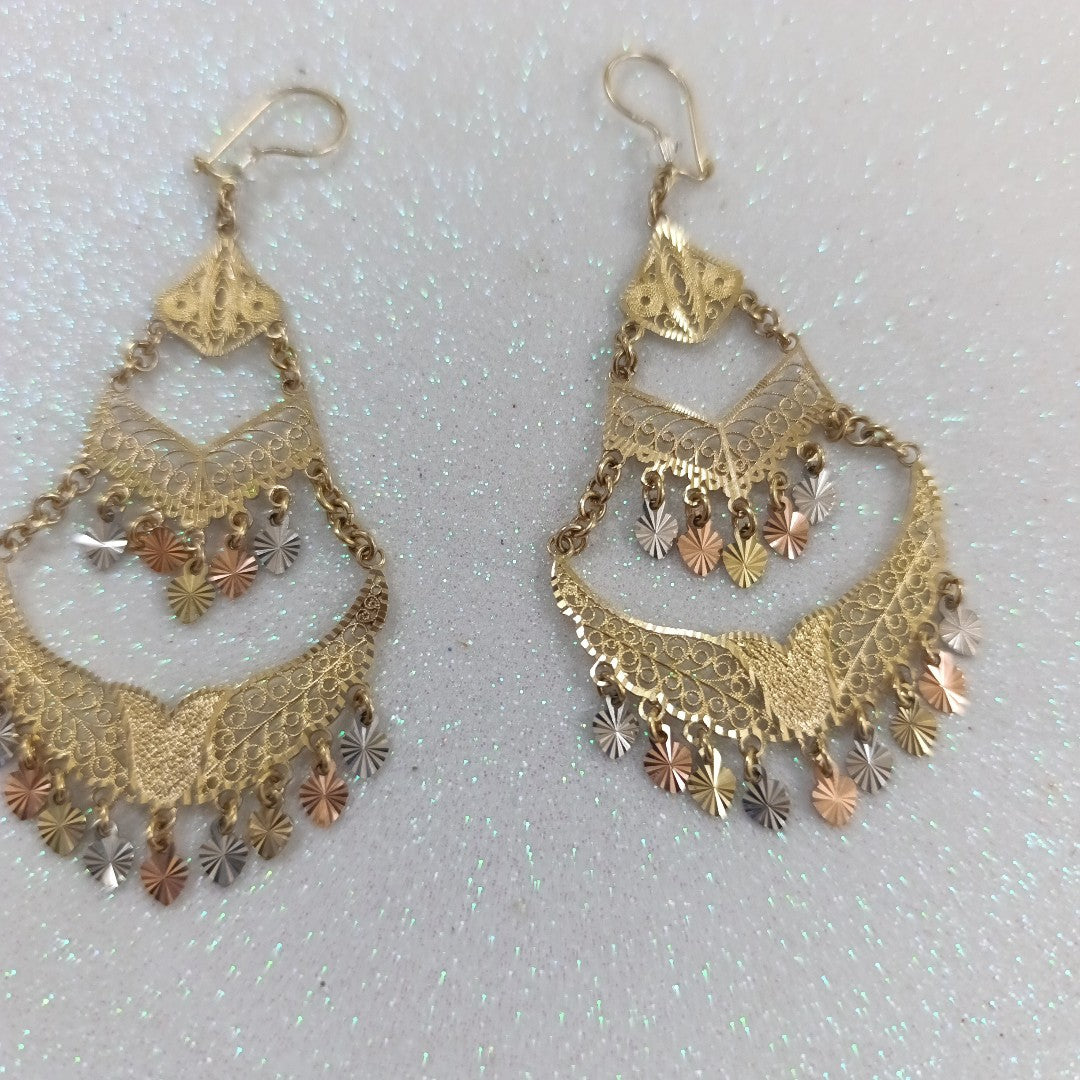 ARETES PAR ORO COMBINADO 14 K 11.1 GRMS (SEMINUEVO)