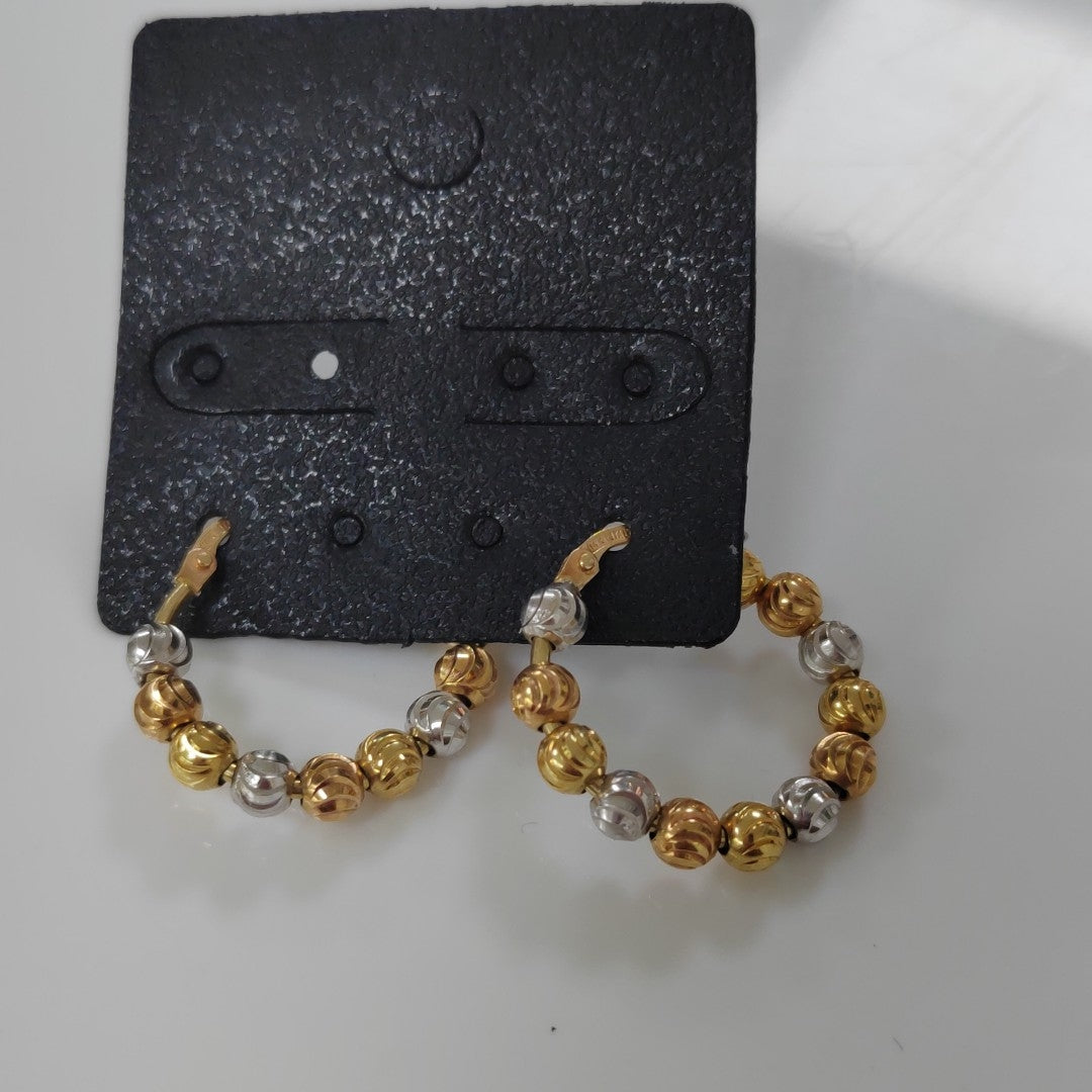 ARETES PAR ORO COMBINADO 14 K 4.3 GRMS (SEMINUEVO)