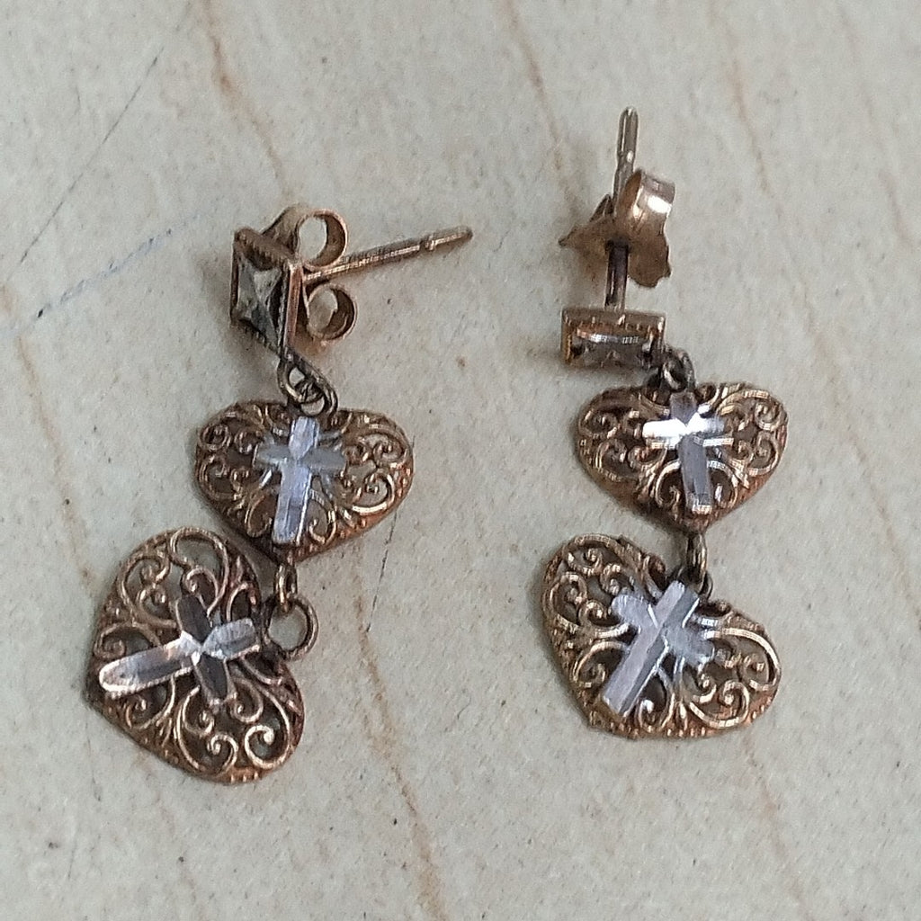 ARETES PAR ORO, RODIADO 10 K 1 GRMS (SEMINUEVO)