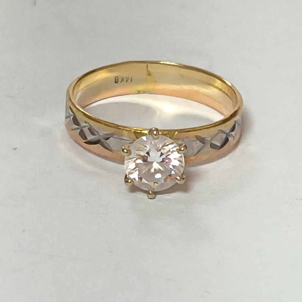 SOLITARIO ORO COMBINADO 14 K 2,40 GRMS (SEMINUEVO)