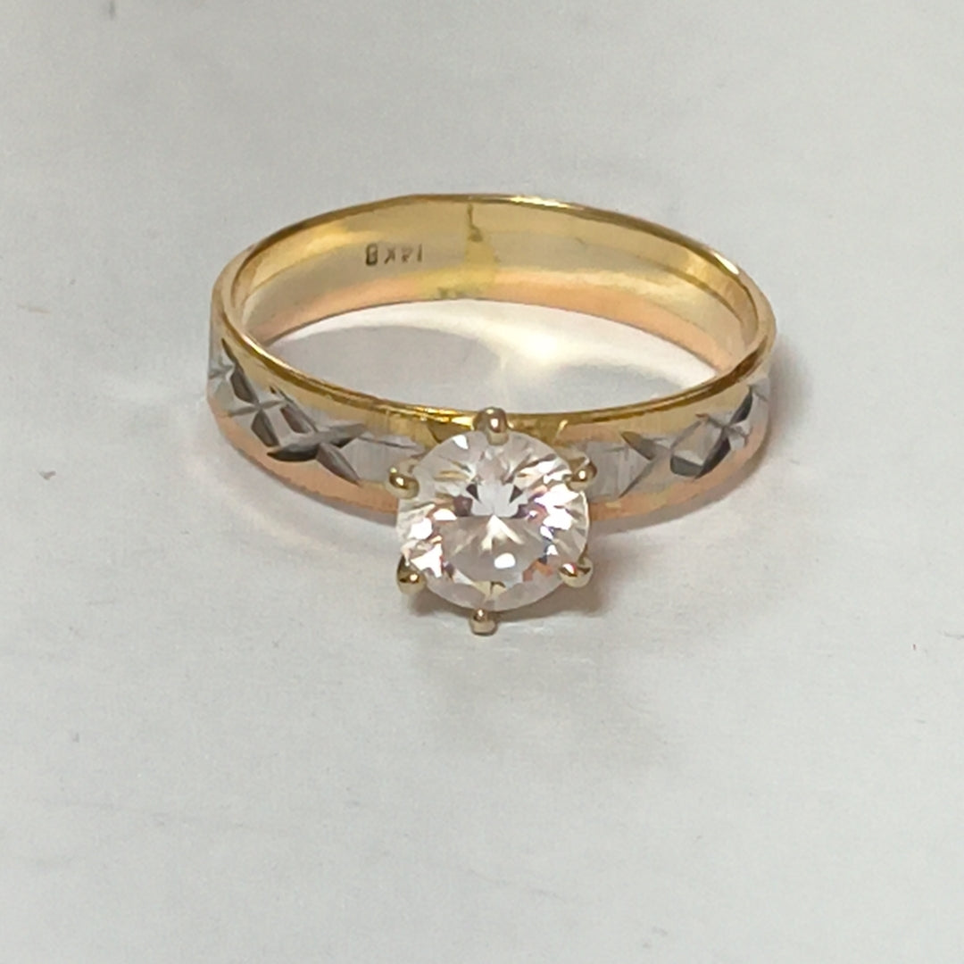 SOLITARIO ORO COMBINADO 14 K 2,40 GRMS (SEMINUEVO)