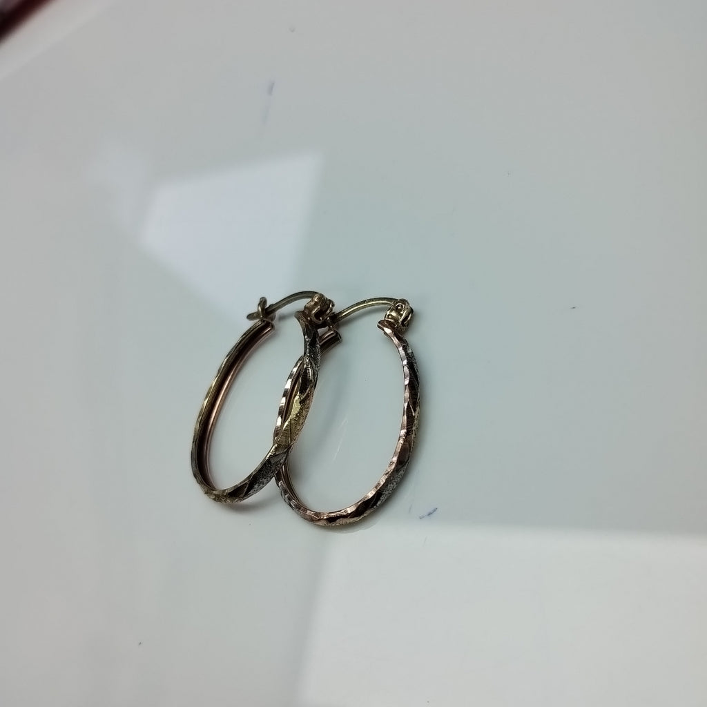 ARRACADAS PAR ORO, ORO COMBINADO 14 K 2 GRMS (SEMINUEVO)