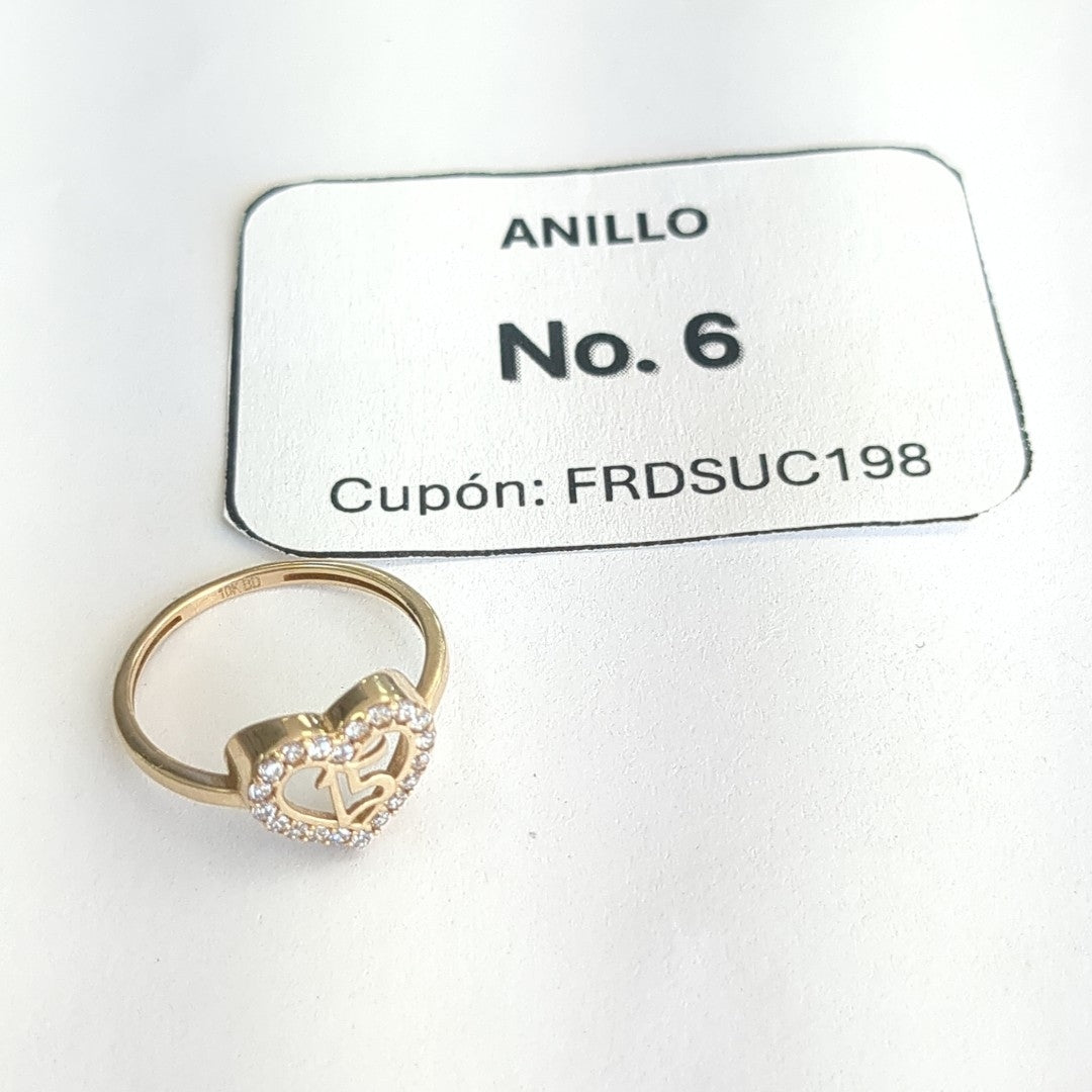 ANILLO CONMEMORATIVO ORO 10 K 1.4 GRMS (SEMINUEVO)