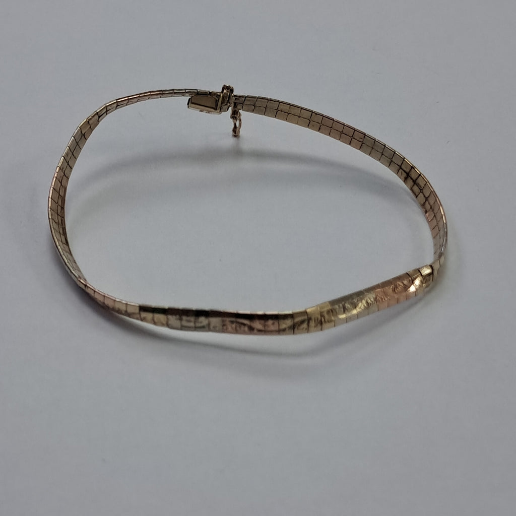 PULSERA ORO COMBINADO 14 K 7.9 GRMS (SEMINUEVO)