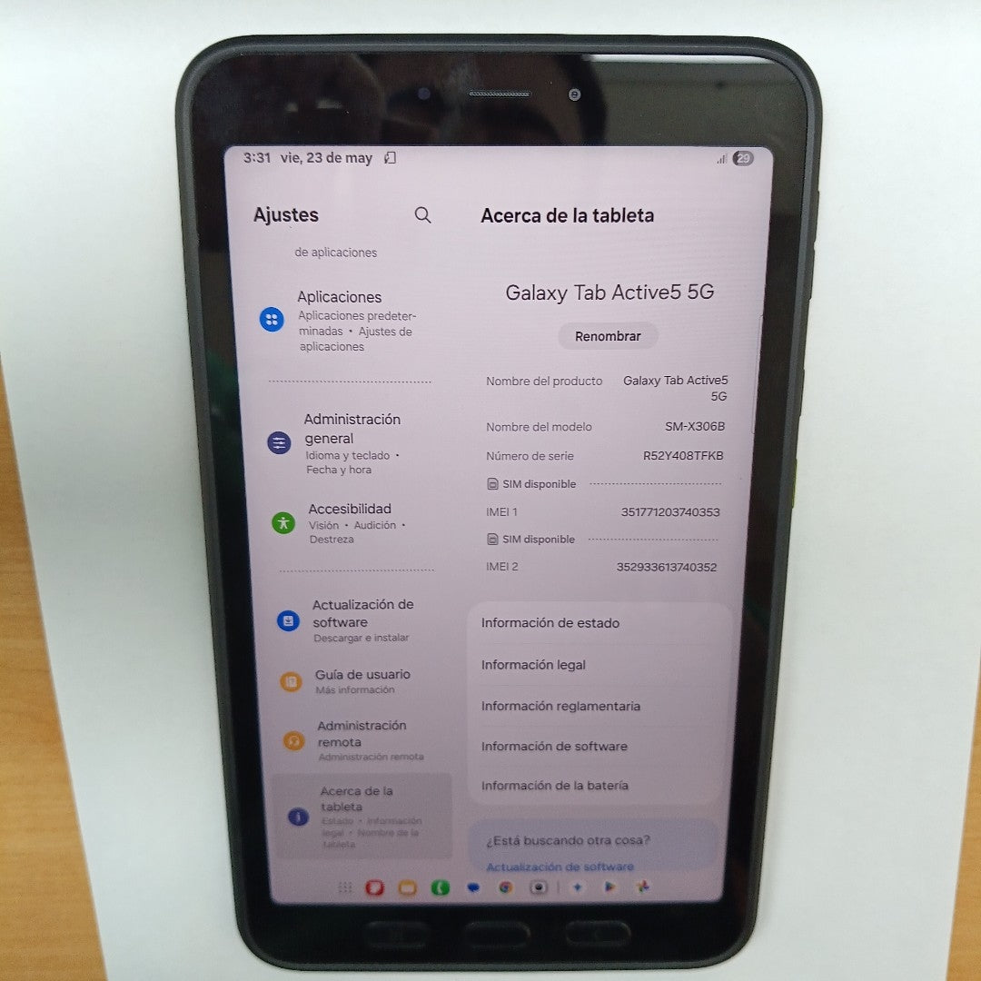 TABLETA SAMSUNG GALAXY TAB ACTIVE 5 SM-X306B 128 GB 6 GB RAM (SEMINUEVO)