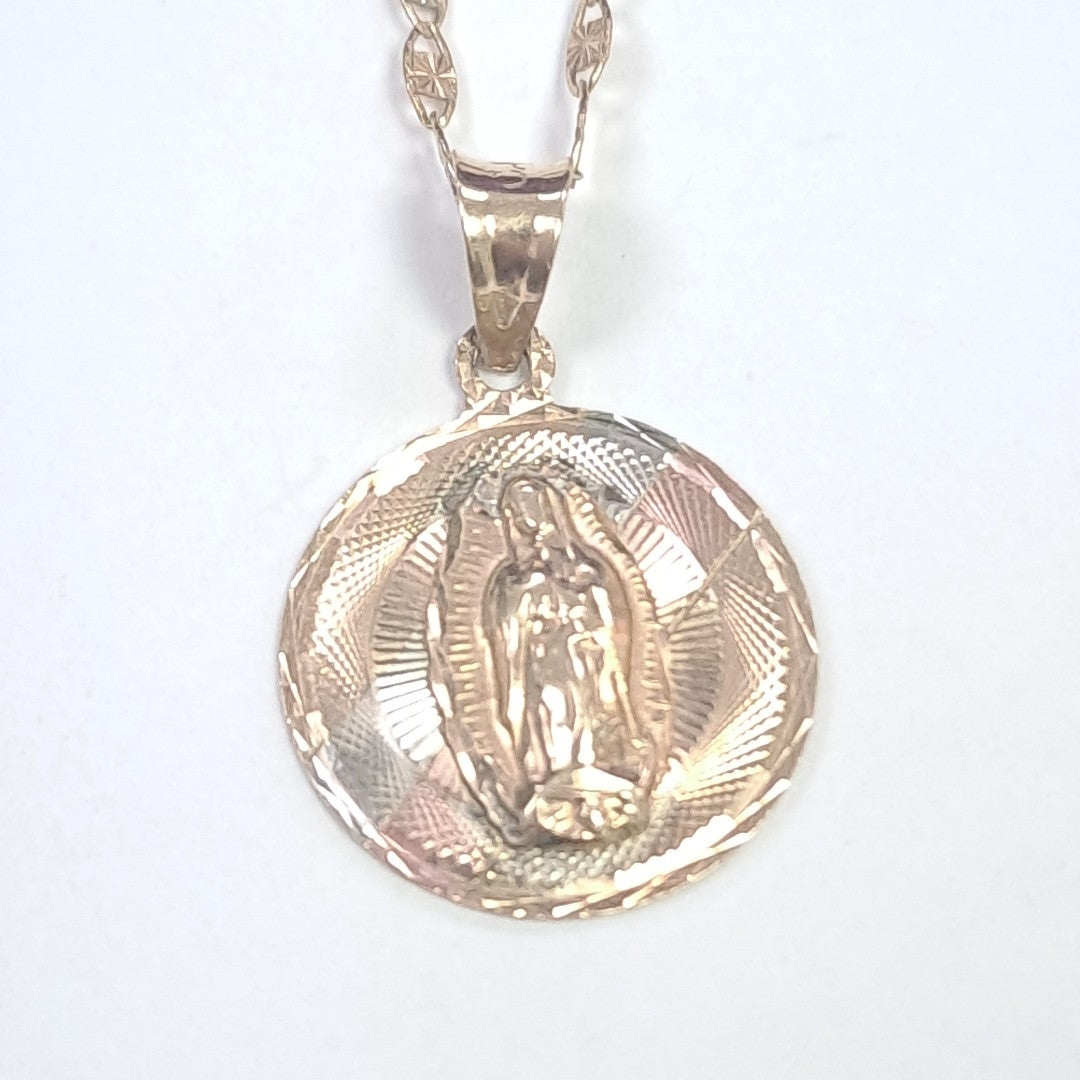 CADENA,MEDALLA RELIGIOSA ORO 10 K 2,60 GRMS (SEMINUEVO)