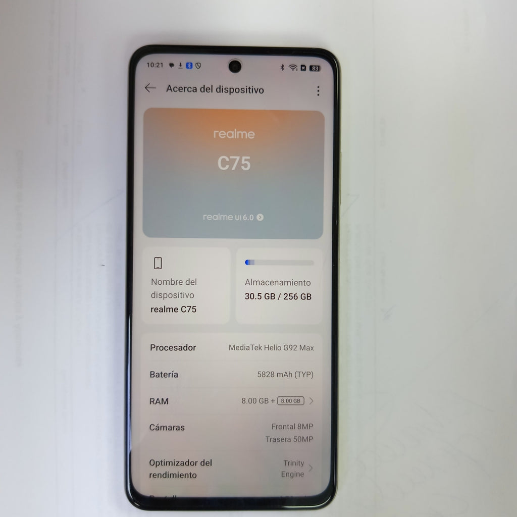 CELULAR REALME C75 RMX3941 (2025) 256 GB 8 GB RAM (SEMINUEVO)