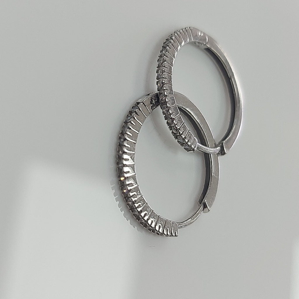 ARRACADAS PAR ORO, ORO BLANCO 14 K 2.2 GRMS (SEMINUEVO)