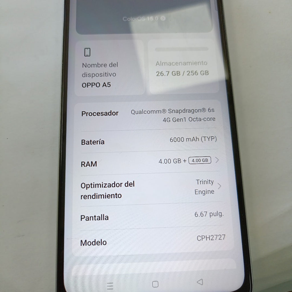 CELULAR OPPO  A5 CPH2727 (2025) 256 GB 4 GB RAM (SEMINUEVO)