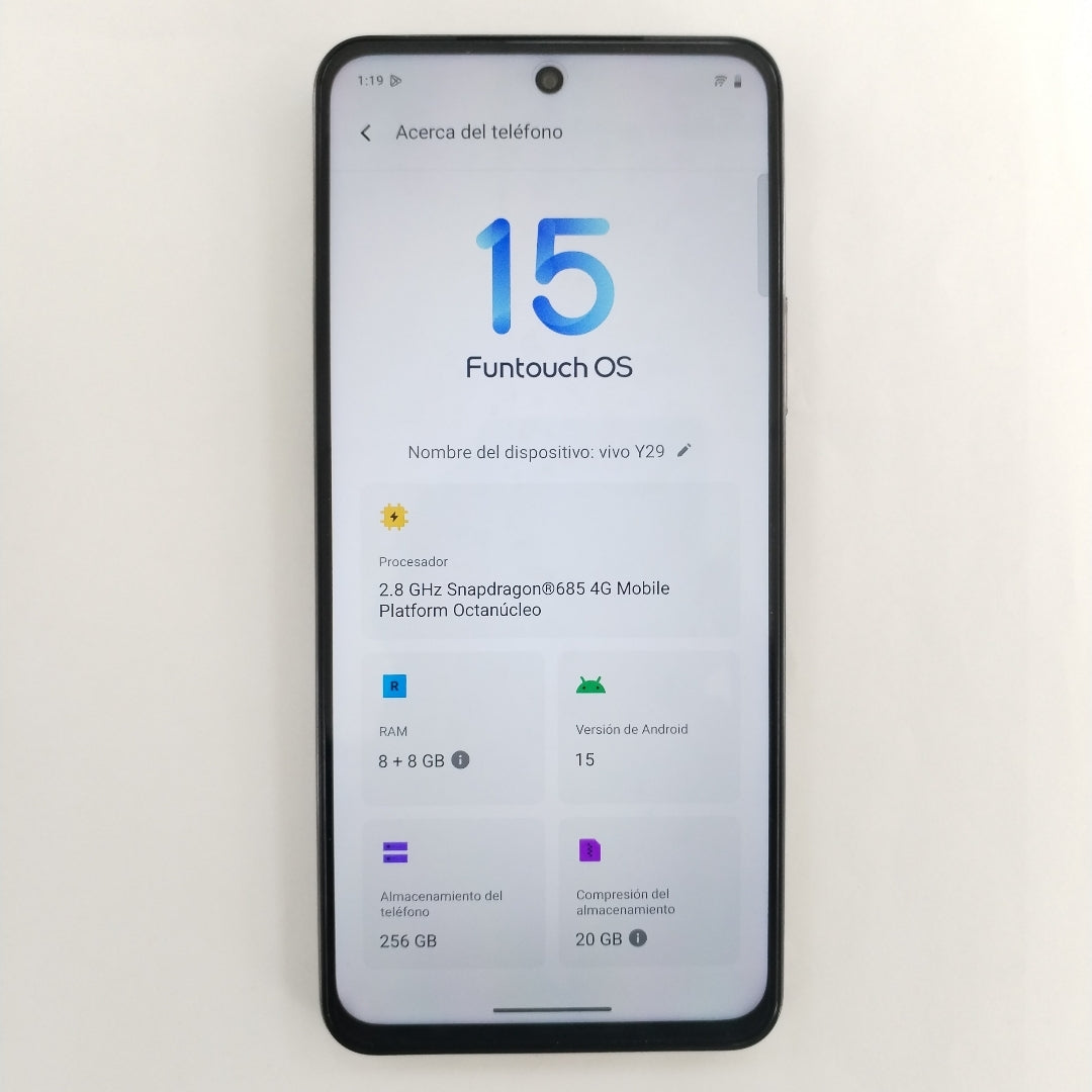 CELULAR VIVO Y29 V2434 (2025) 256 GB 8 GB RAM (SEMINUEVO)