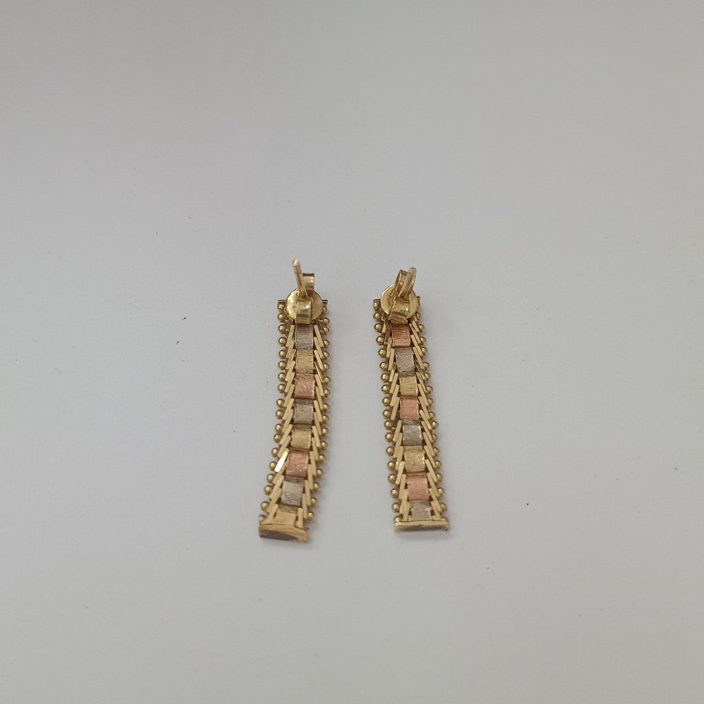 ARETES PAR ORO COMBINADO 14 K 3.5 GRMS (SEMINUEVO)