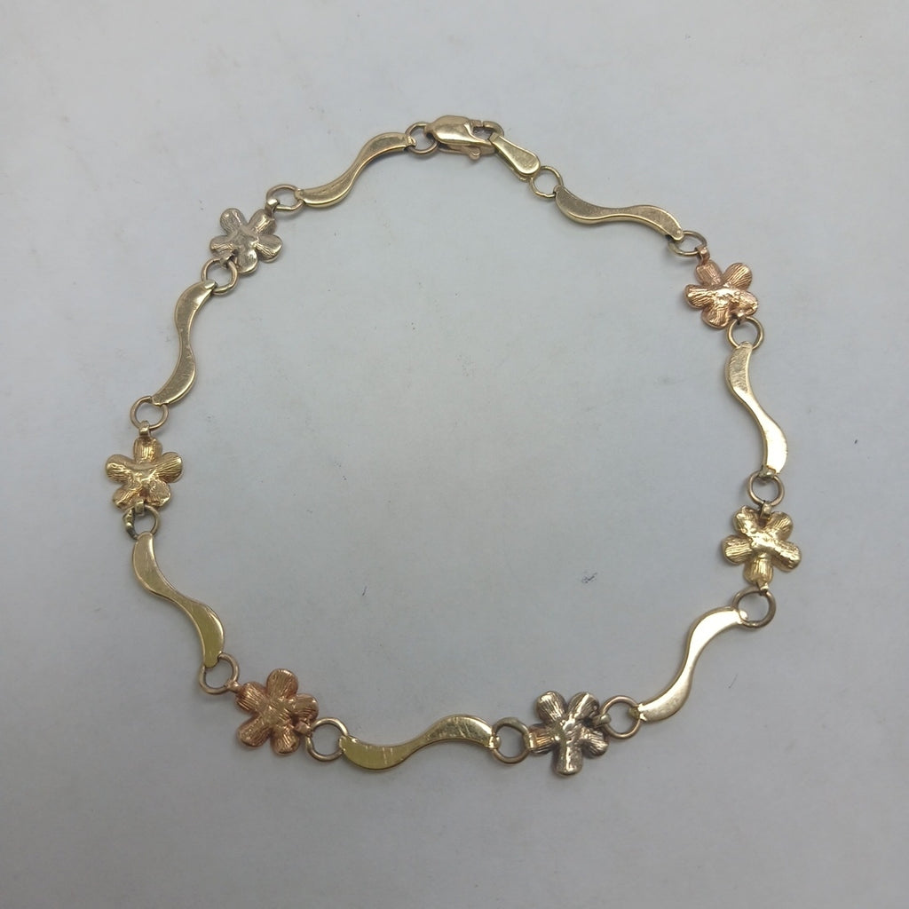 PULSERA ORO COMBINADO 14 K 3,80 GRMS (SEMINUEVO)