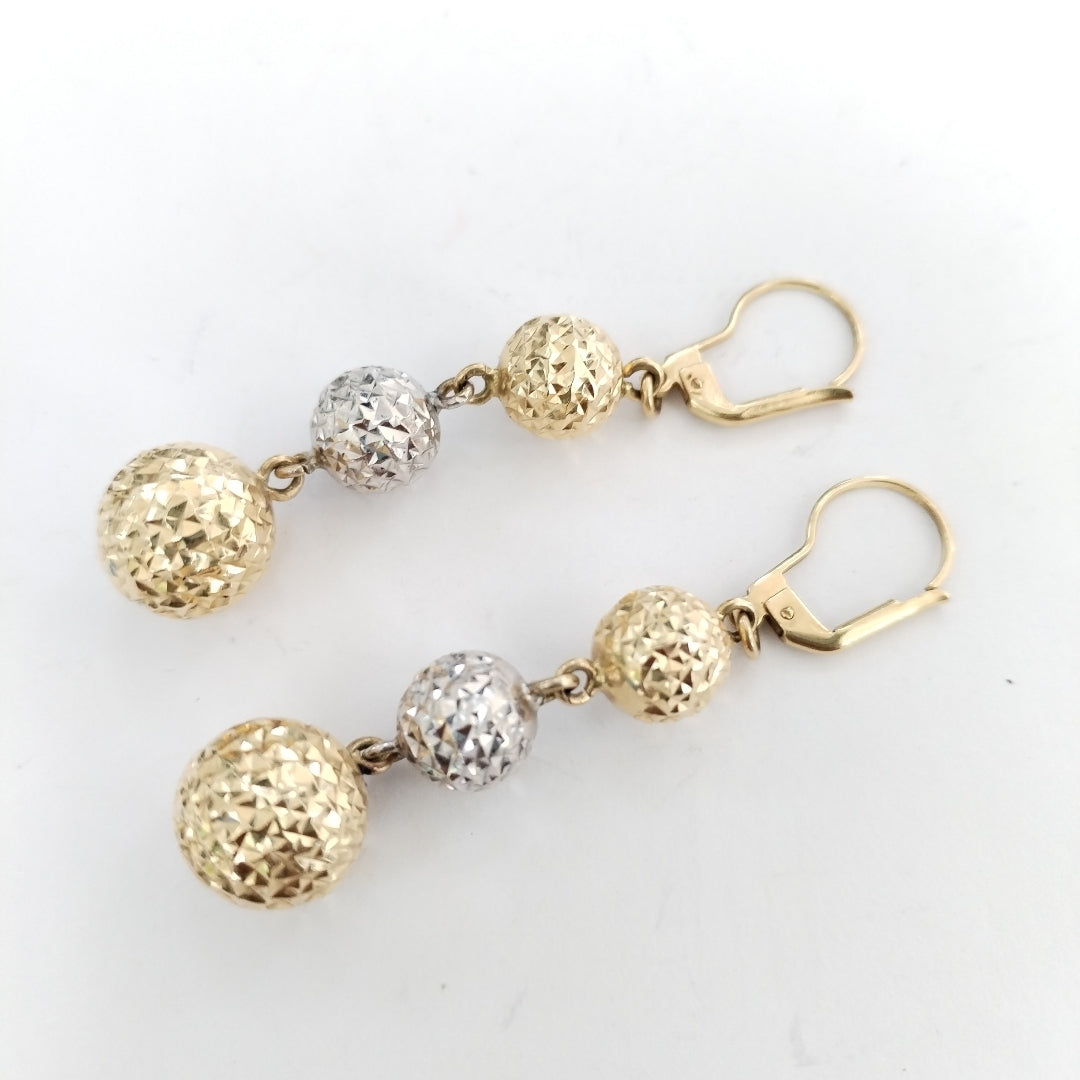 ARETES PAR ORO COMBINADO 14 K 6,20 GRMS (SEMINUEVO)