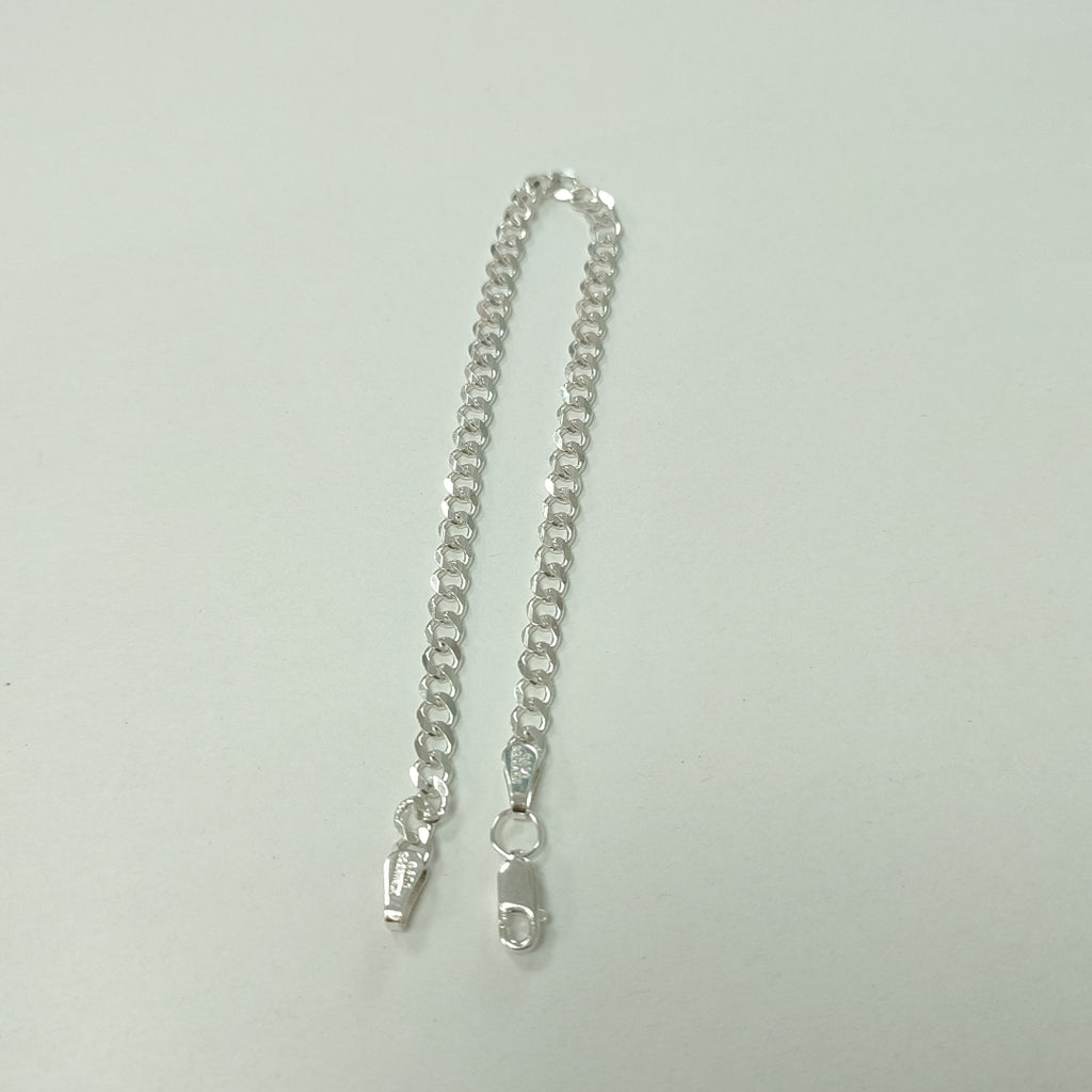 PULSERA TEJIDO BARBADA PLATA .925 21 CM 4.6 GR (NUEVO)