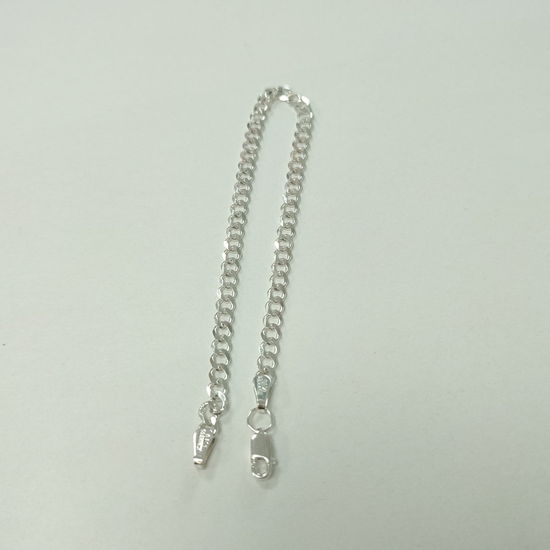 PULSERA TEJIDO BARBADA PLATA .925 21 CM 4.6 GR (NUEVO)
