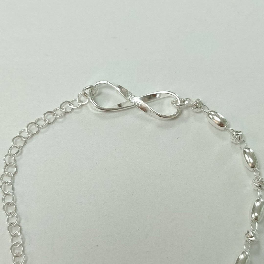 PULSERA TEJIDO INFINITO PLATA .925 18 CM 2.3 GR (NUEVO)