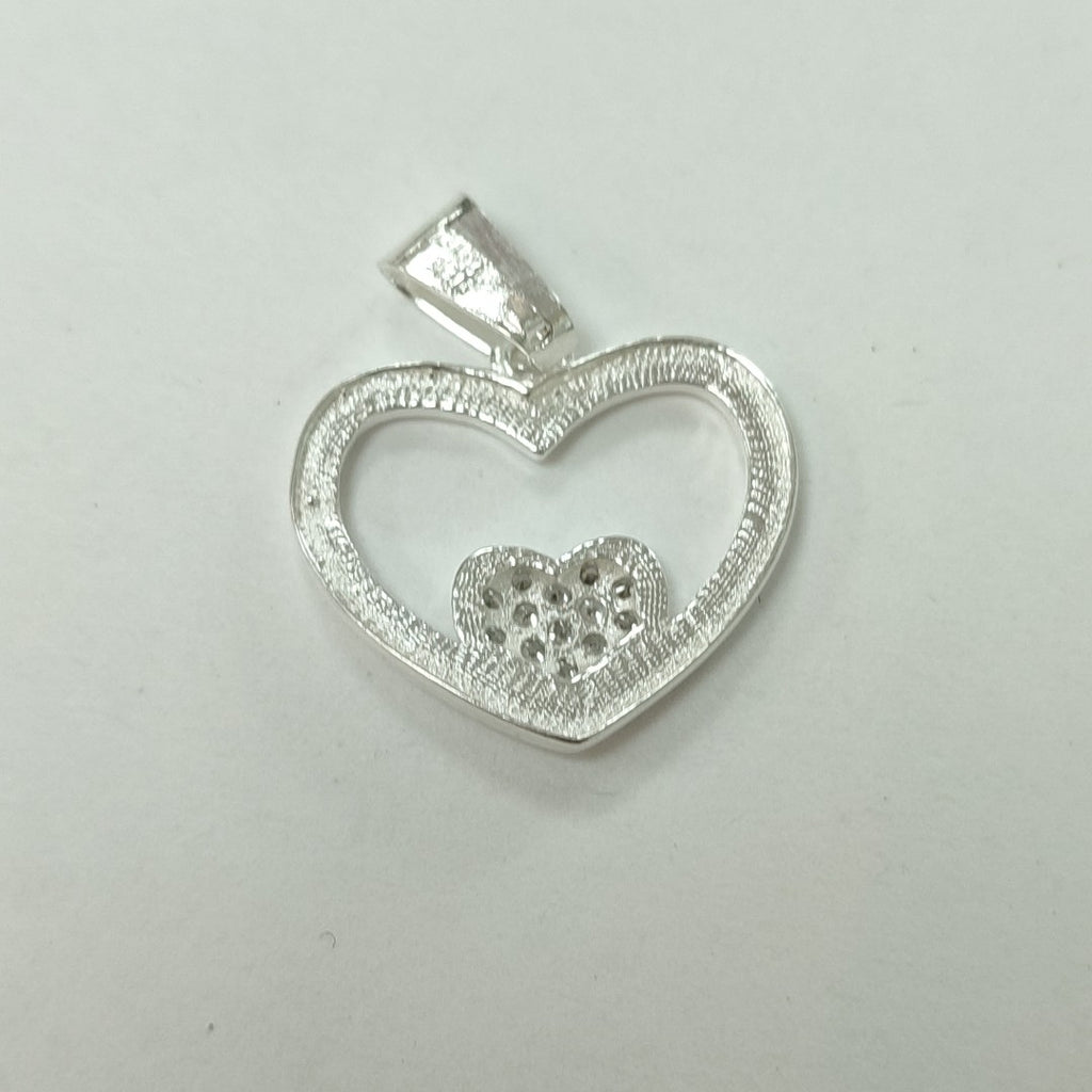 DIJE CORAZON C/CIRCONIAS PLATA .925 2.6 GR (NUEVO)