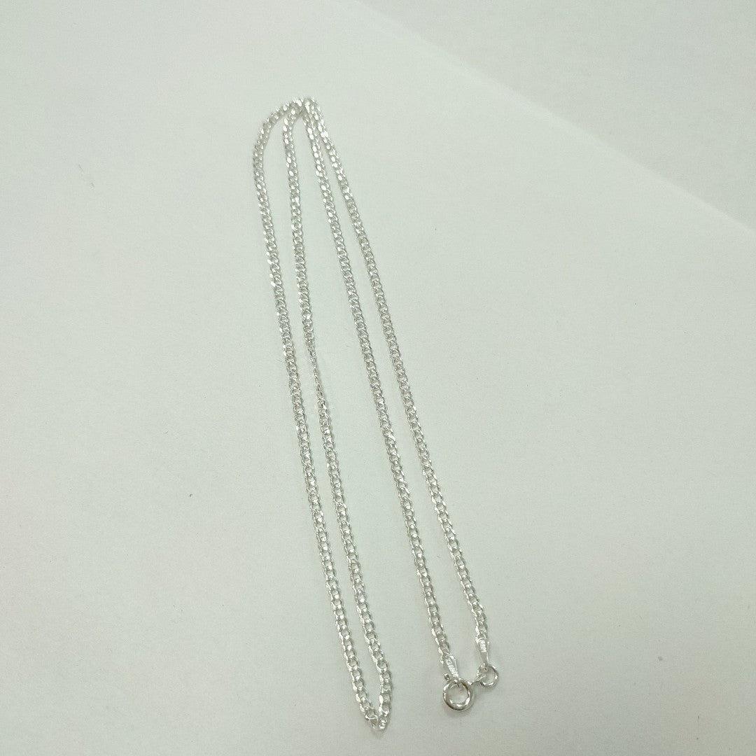 CADENA TEJIDO BARBADO PLATA .925 60 CM 5.6 GR (NUEVO)