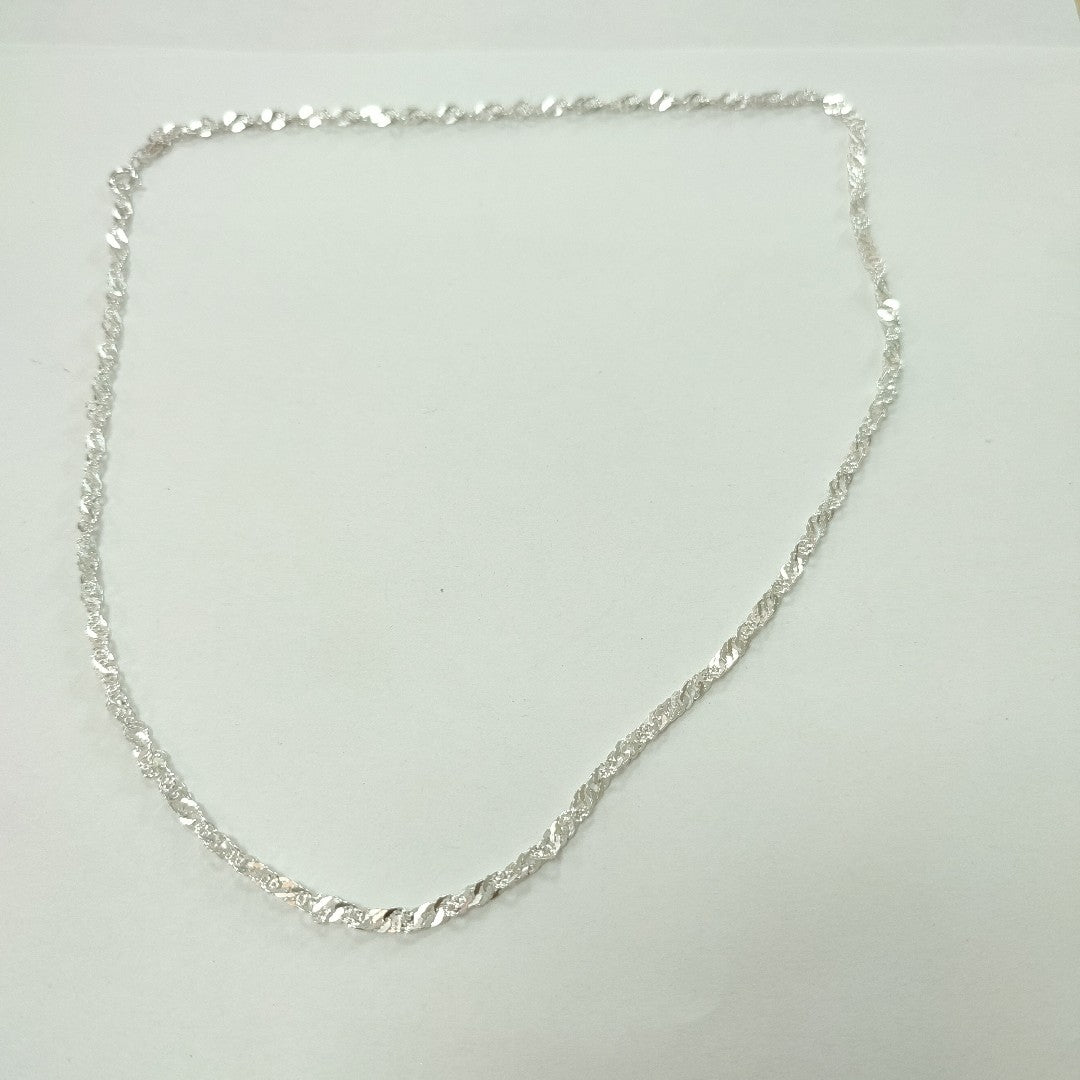 CADENA TEJIDO MEDIO TORZAL PLATA .925 55 CM 6.1 GR (NUEVO)