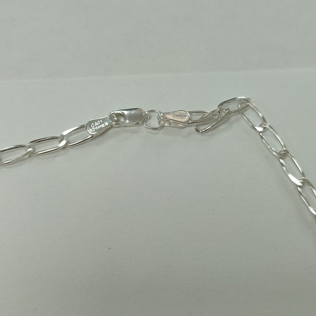 CADENA TEJIDO ESLABONES PLATA .925 55 CM 10.5 GR (NUEVO)