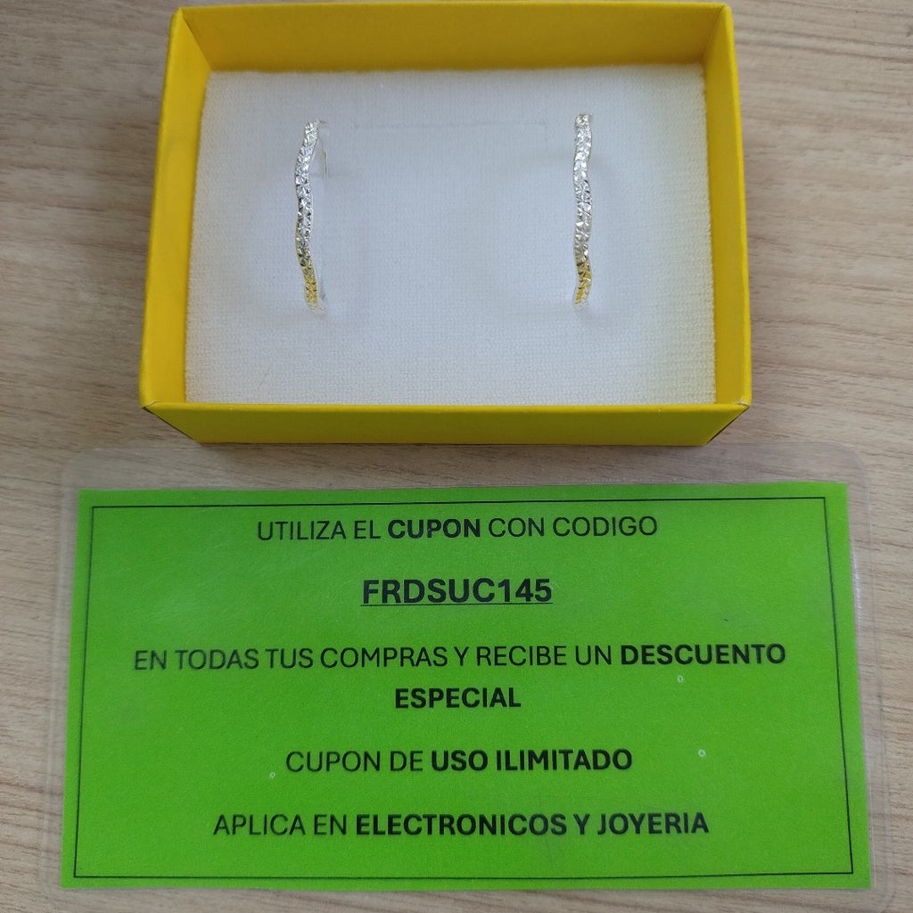 PAR ARRACADAS LABRADAS PLATA .925 2.5 GR (NUEVO)