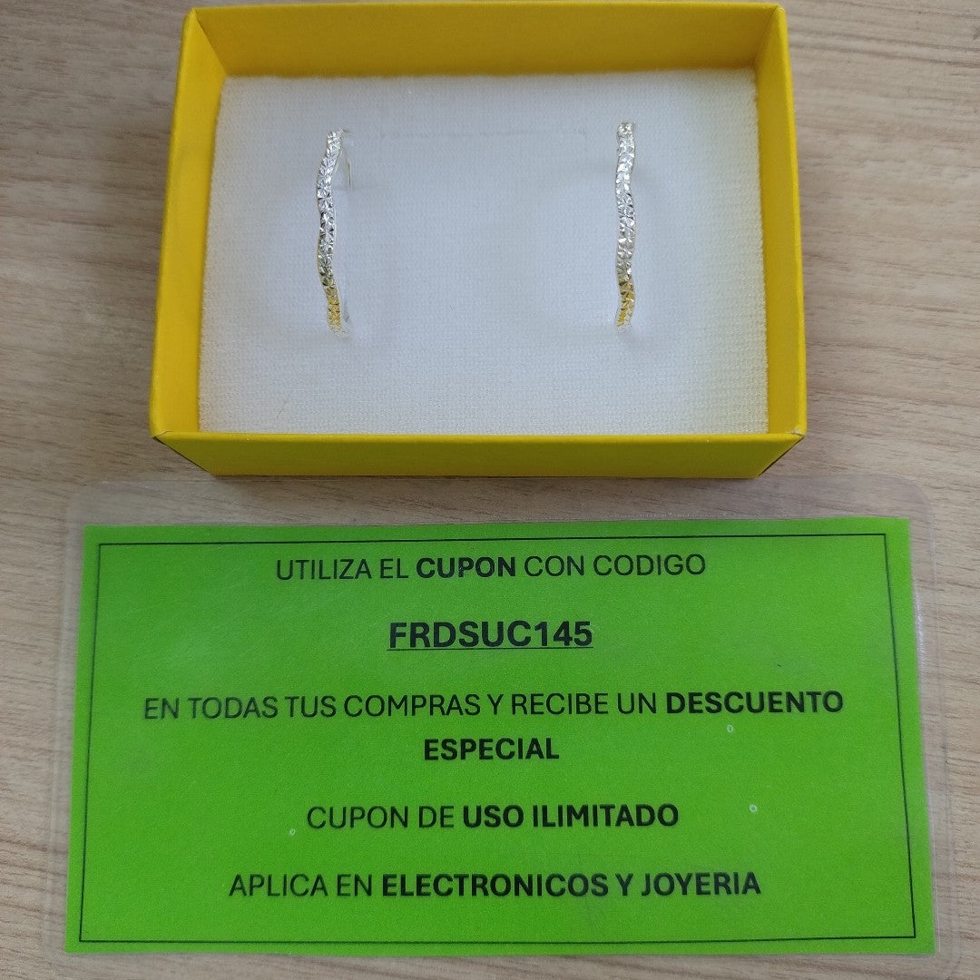 PAR ARRACADAS LABRADAS PLATA .925 2.5 GR (NUEVO)