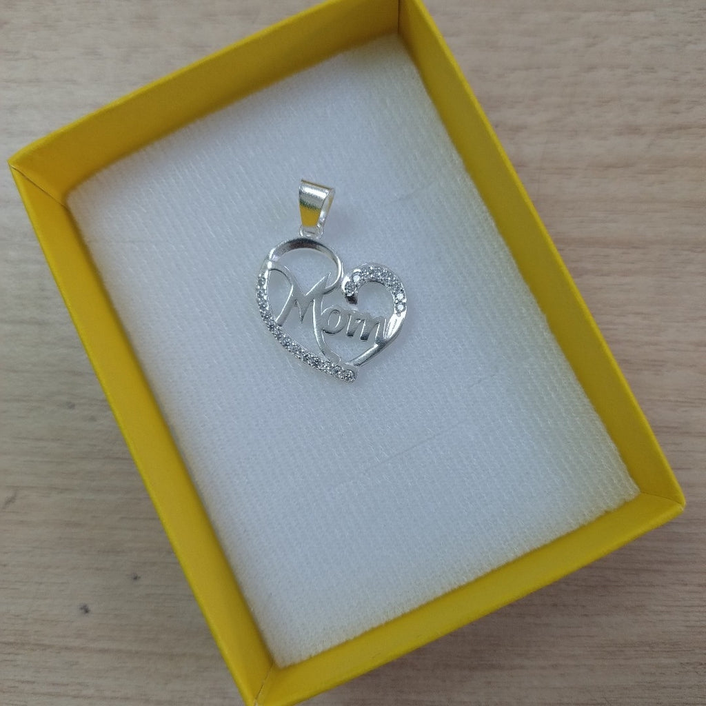 DIJE CORAZON C/CIRCONIAS PLATA .925 3.3 GR (NUEVO)