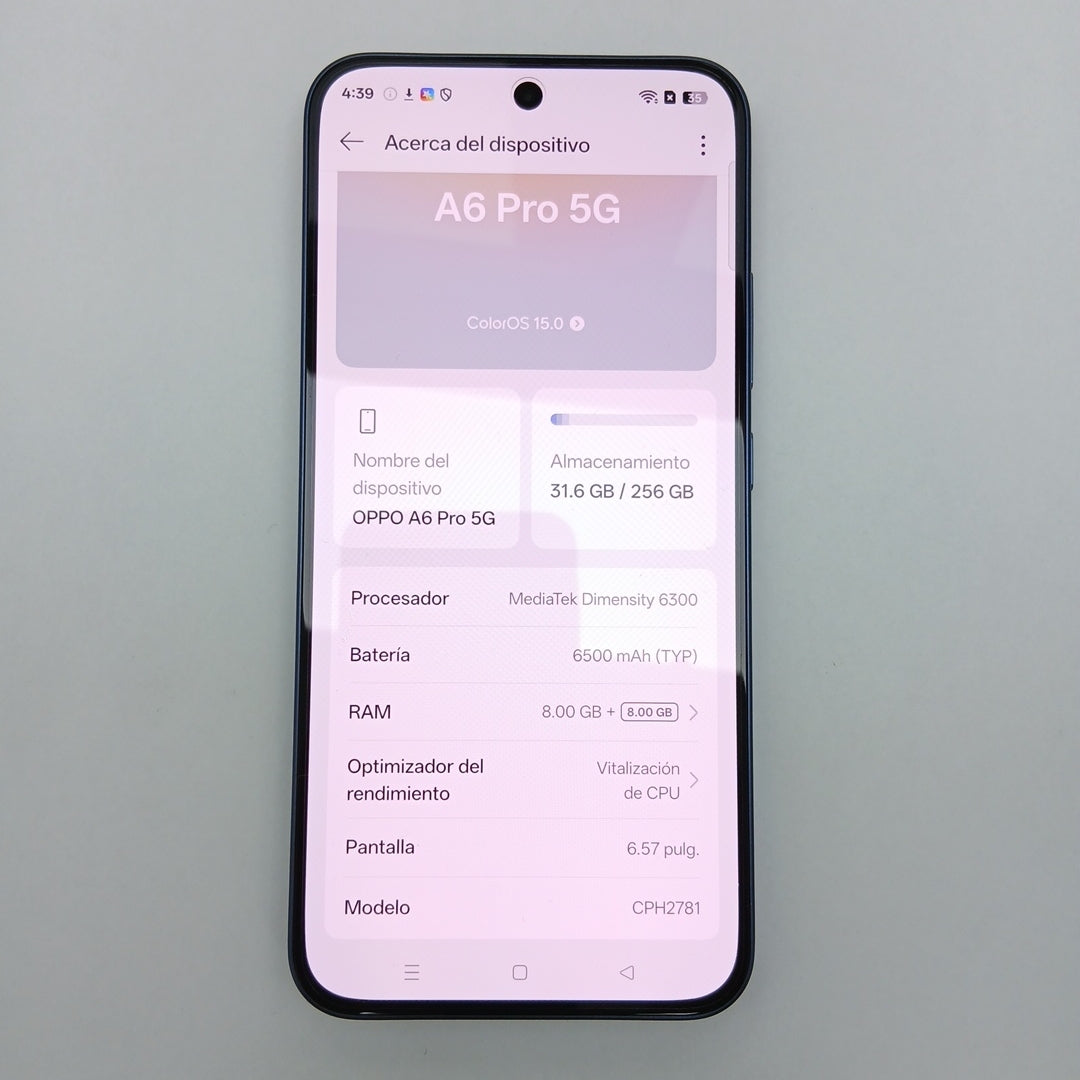 CELULAR OPPO  A6 PRO CPH2781 (2025) 256 GB 8 GB RAM (SEMINUEVO)