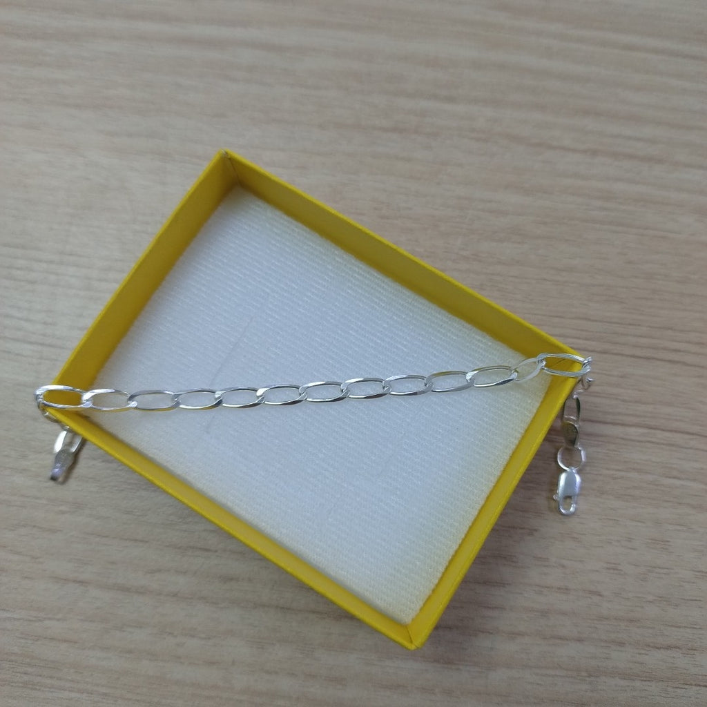 PULSERA TEJIDO ESLABONES PLATA .925 18 CM 3.7 GR (NUEVO)